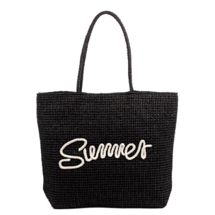 Bérgamo Bolso de mano Mujer. Fabricado en paja trenzada diseño "Summer".