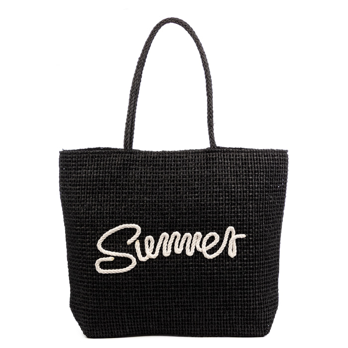 Bérgamo Bolso de mano Mujer. Fabricado en paja trenzada diseño "Summer".