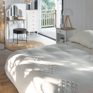 Parure de lit en coton lavé tufté - ivoire 240x220 cm