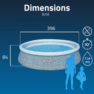 Bestway Piscine gonflable ronde Bestway Fast Set 396 x 84 cm bleu