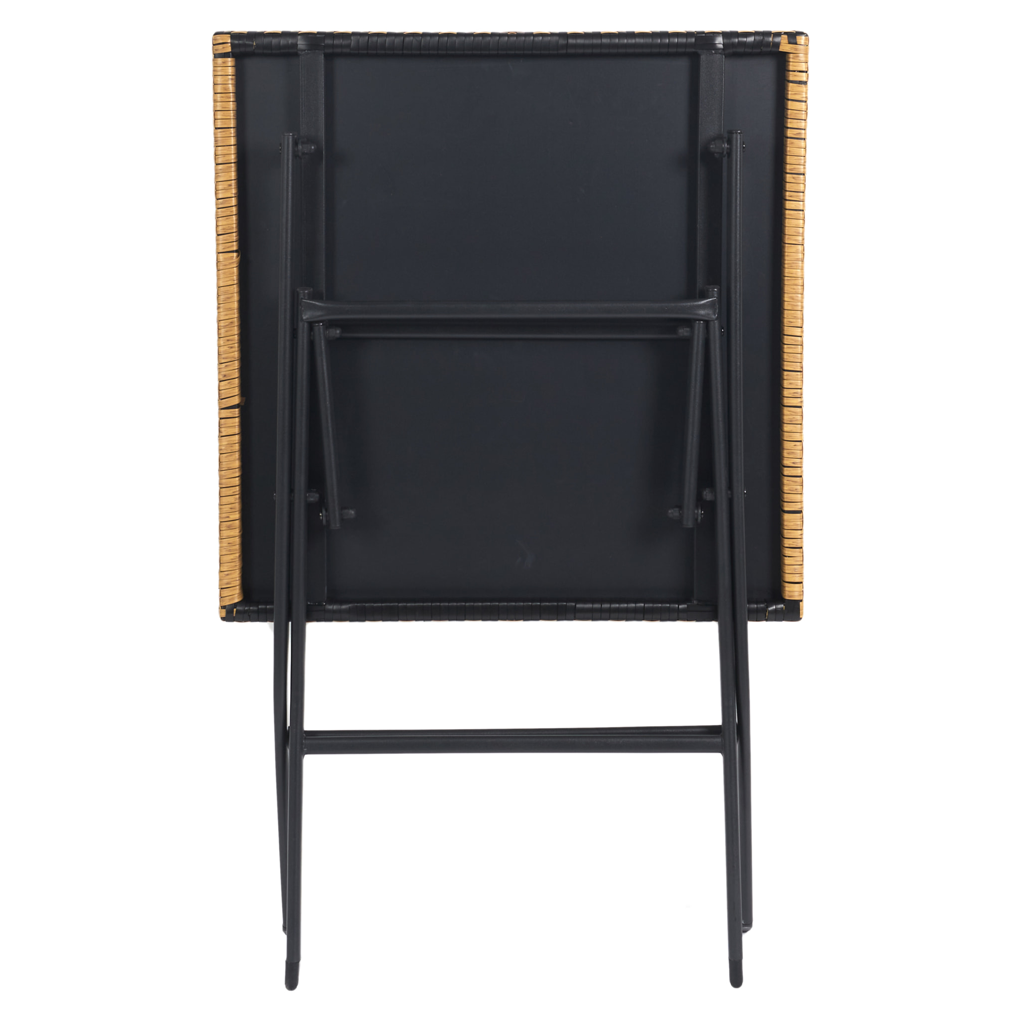 Table Pliante Tressee Noir Et Naturel