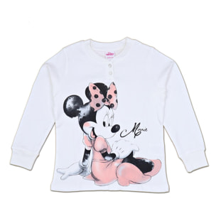 Pigiama Lungo Minnie Bianco Autunno Inverno Lei Disney Bianco