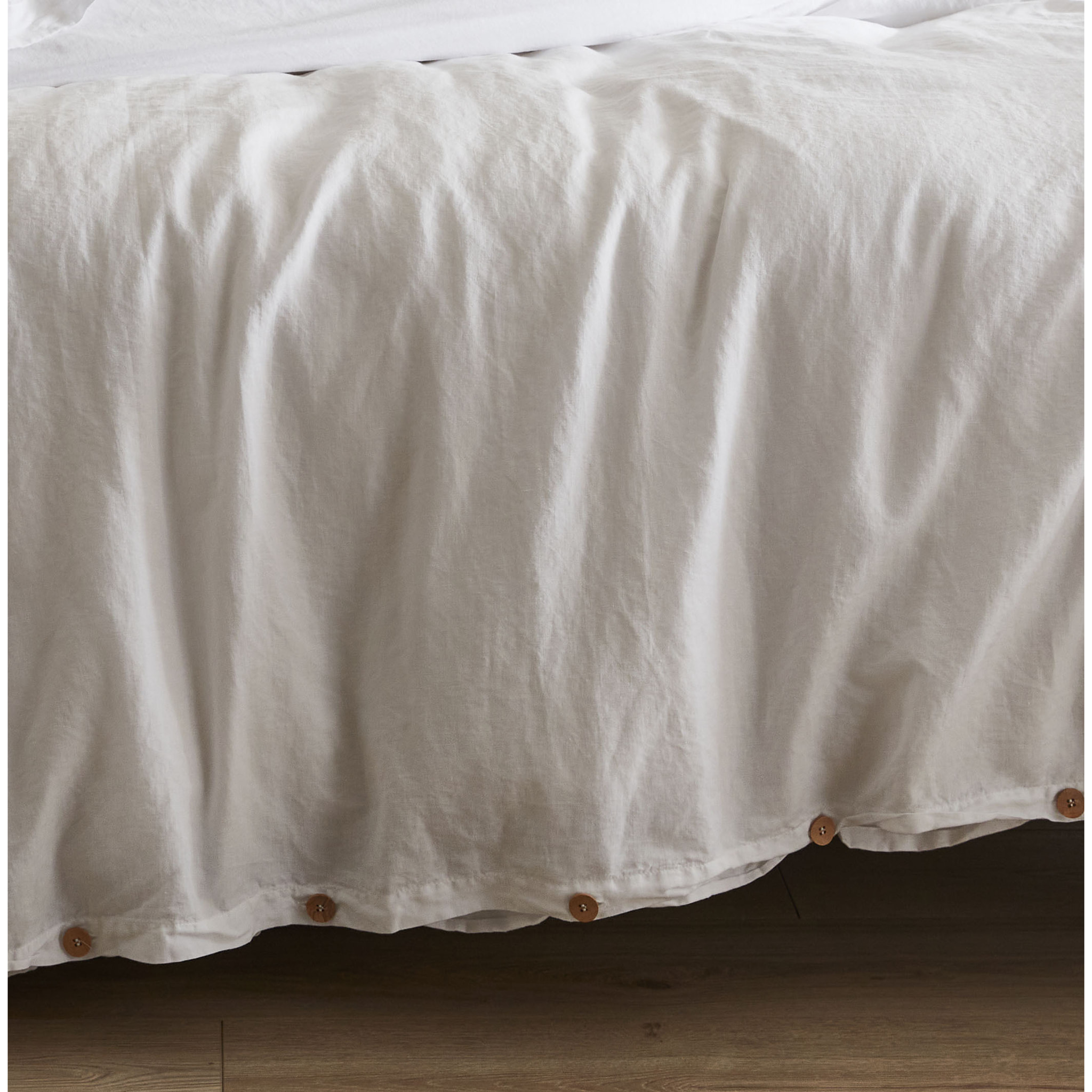 Housse de couette Organic blanc - 50% Chanvre 50% Coton Bio - Finition bouton