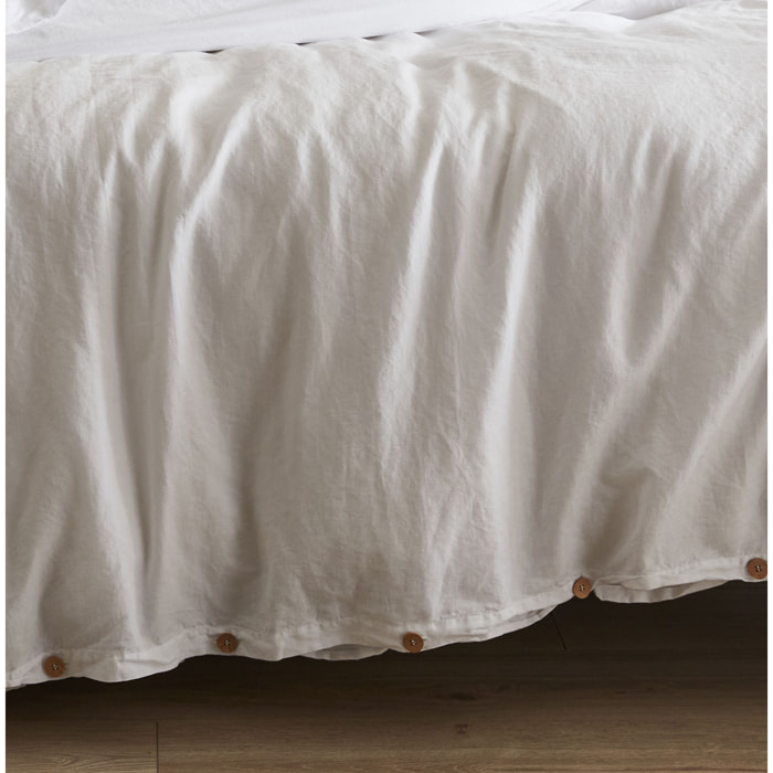 Housse de couette Organic blanc - 50% Chanvre 50% Coton Bio - Finition bouton