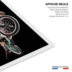 Affiche enfant bmx chat  Affiche seule