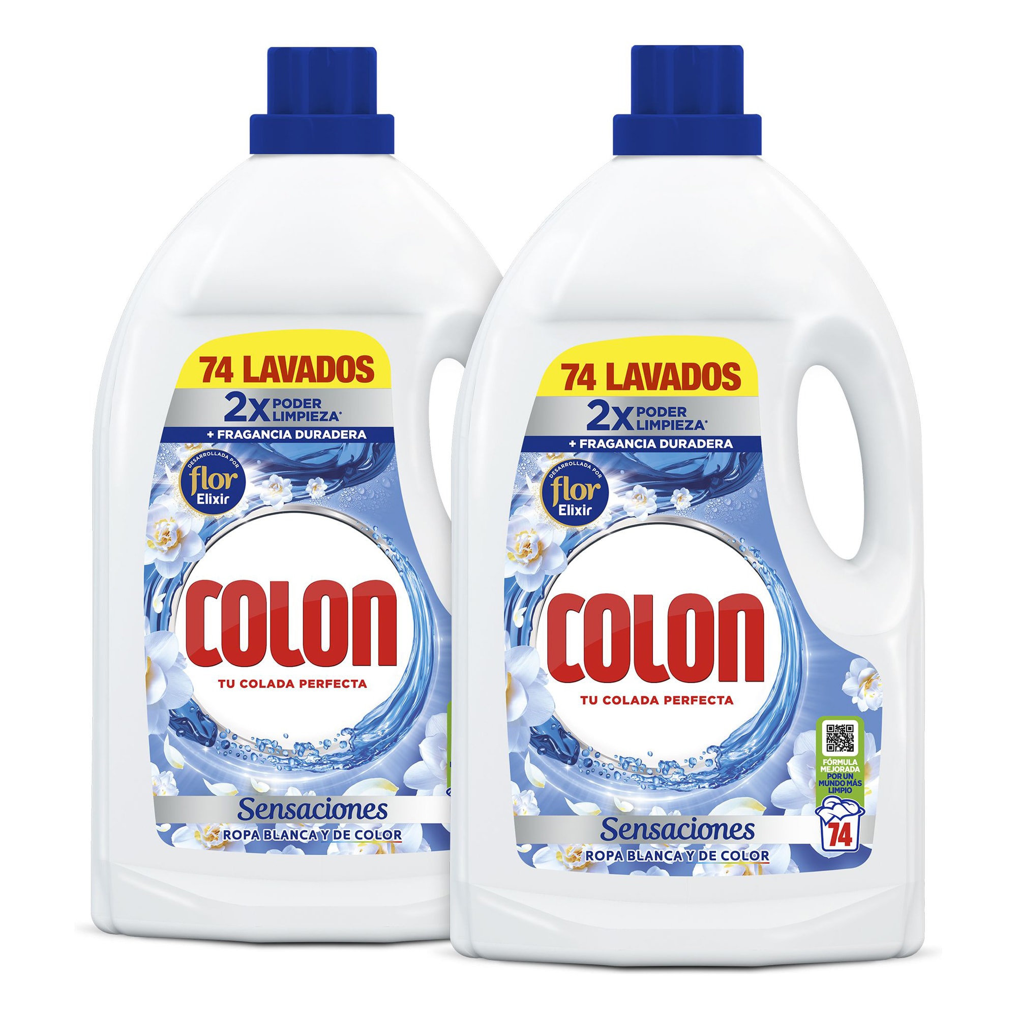 Colon Sensaciones Azul - Detergente Para Lavadora, formato gel - 148 lavados (2x74 dosis)