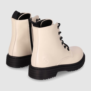 Botines de Piel Sintética - Beig - Tacón: Bajo