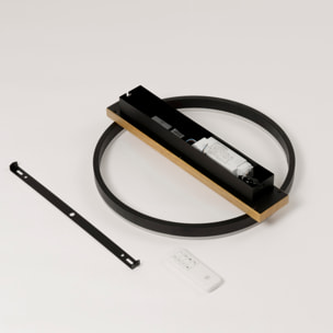 Forlight Plafón LED Eficiente para Techo, Diseño Moderno Negro Opal, Aluminio y Acrílico Resistente, Iluminación Interior de Alta Luminosidad, Auna Round