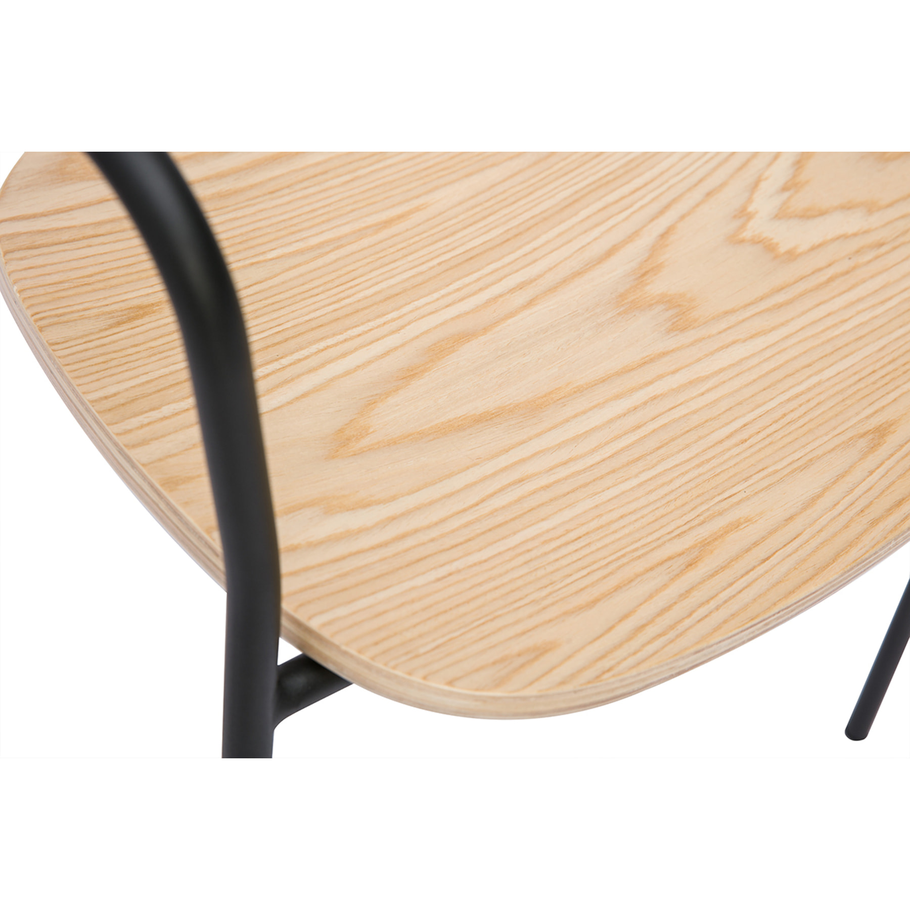 Chaises en bois clair chêne et métal noir (lot de 2) SUSAN