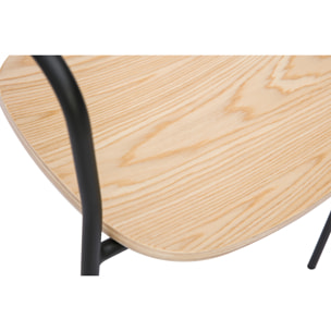 Chaises en bois clair chêne et métal noir (lot de 2) SUSAN