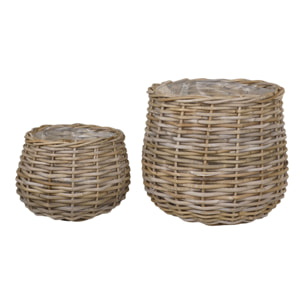 Set 2 cestini Pulo in rattan kubu naturale