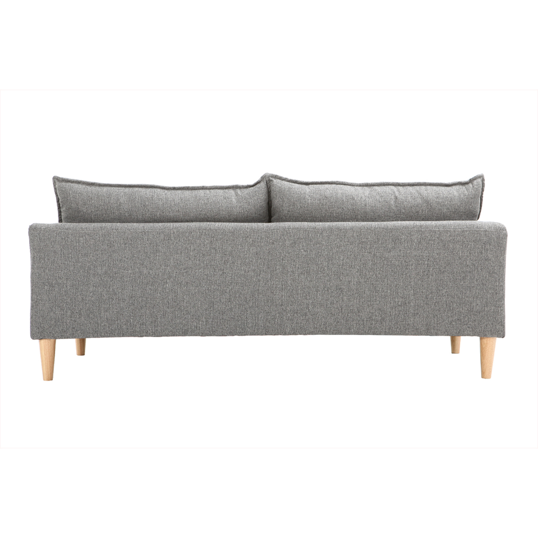 Canapé scandinave 3 places en tissu gris et bois clair KATE