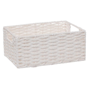 4 paniers de rangement "Vannerie" blanc