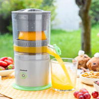 Innovagoods - Spremiagrumi Ricaricabile Automatico Juisso - grigio e verde - 15,5 x 24,2 x 13 cm