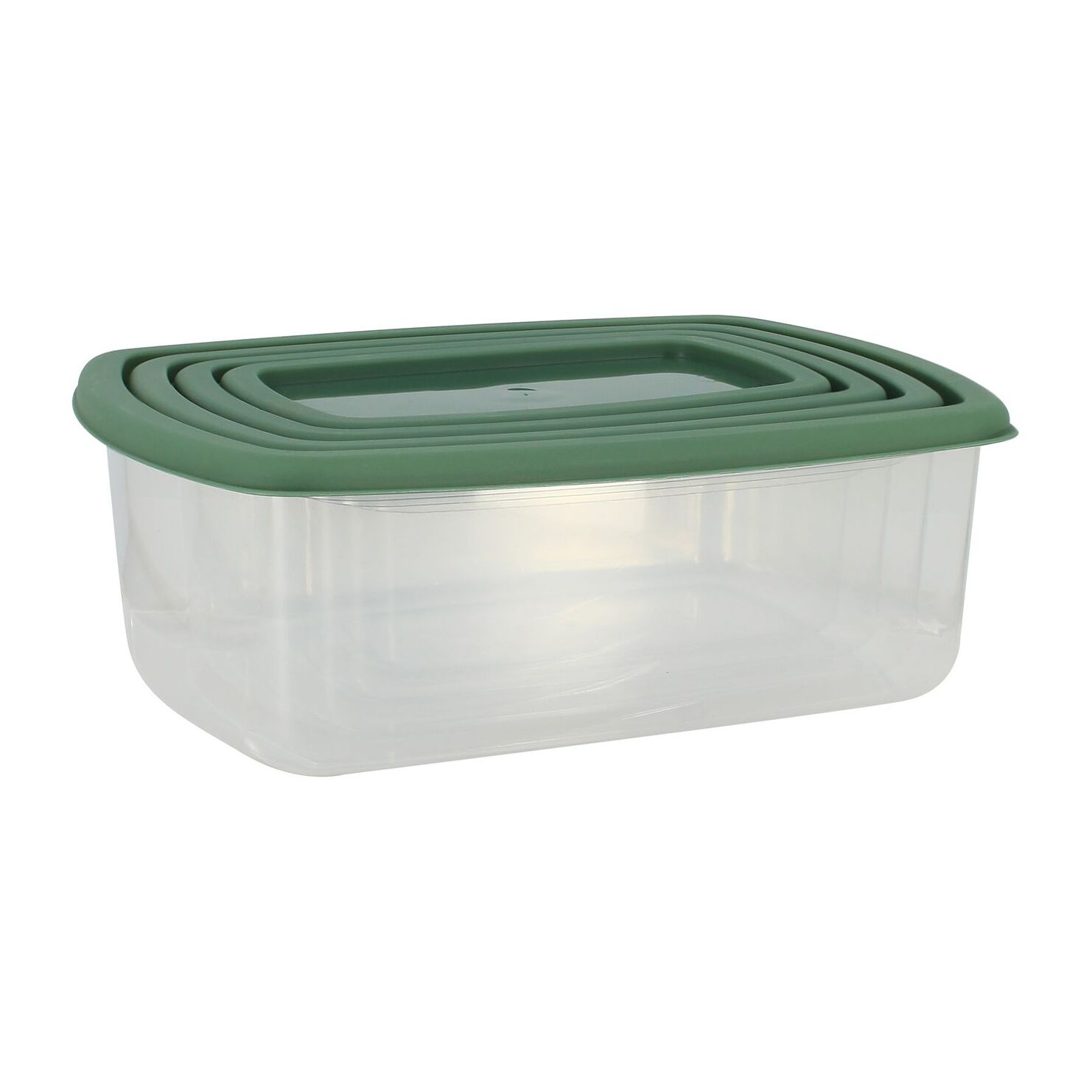 Lot de 4 boîtes de conservation en plastique vert