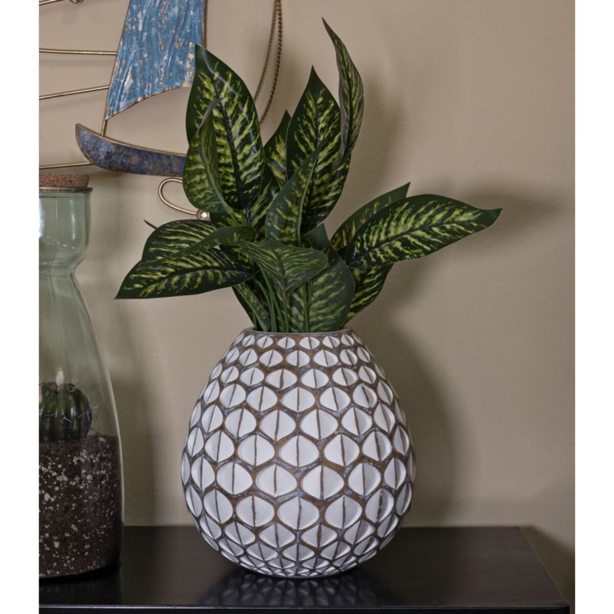 VASO RESINA TIBET CM Ø 27X27