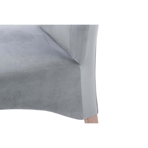 Silla Con Tirador Velvet Capitone Gris 44x58x107cm