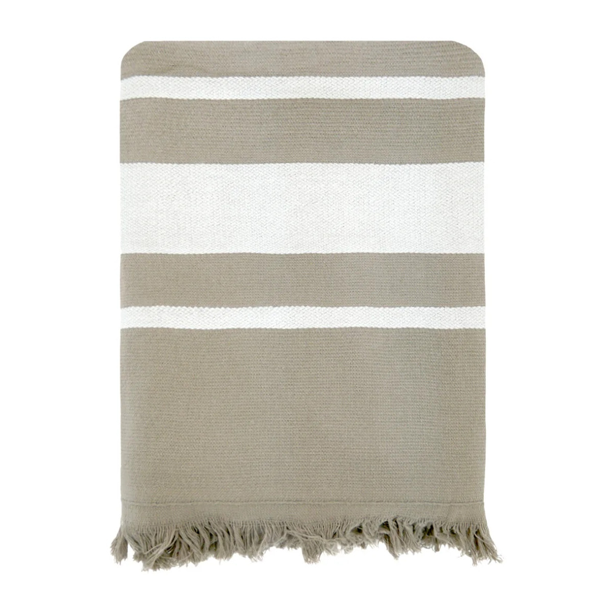 Fouta doublée éponge - Caraibes Taupe - 90x170cm - 340g/m²