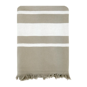 Fouta doublée éponge - Caraibes Taupe - 90x170cm - 340g/m²