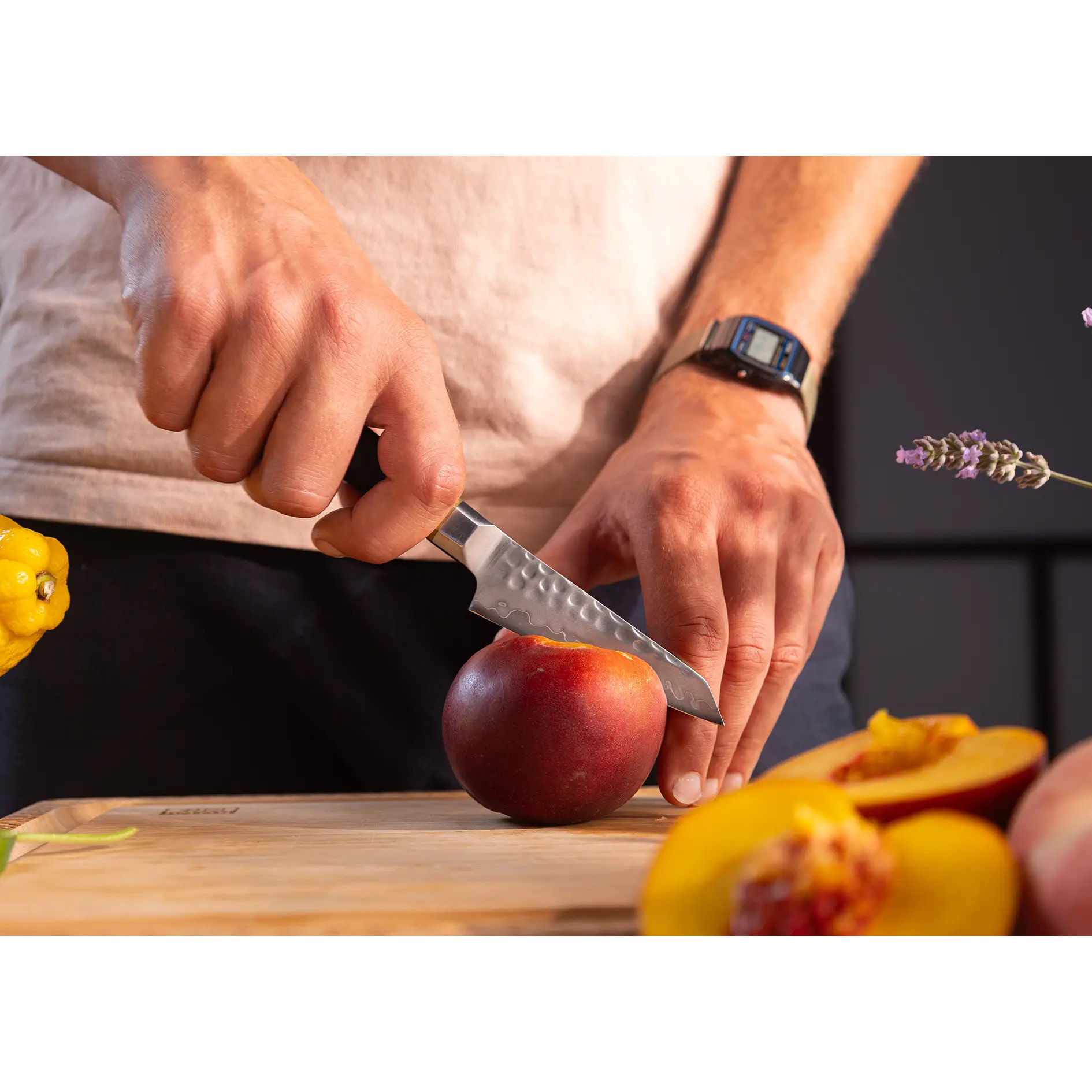 Cuchillo de Pelar Bunka | Hoja de 90 mm | Acero Inoxidable Japonés San-Mai