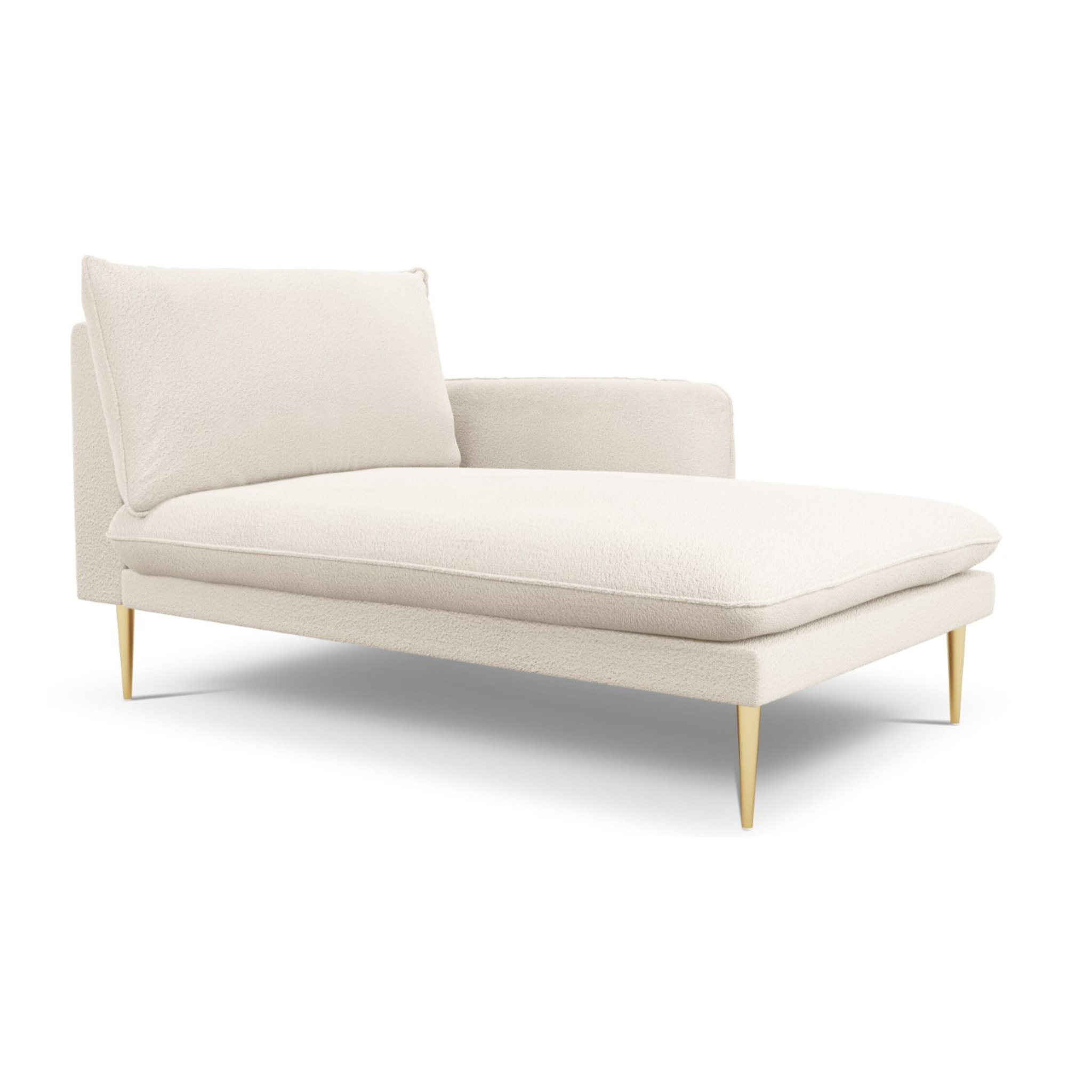 Méridienne droite "Vienna" en bouclé beige