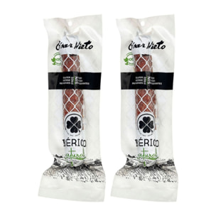 2 x Salchichón Vela Bellota Ibérica 100% Naturel - 2x200g - Espagne - César Nieto