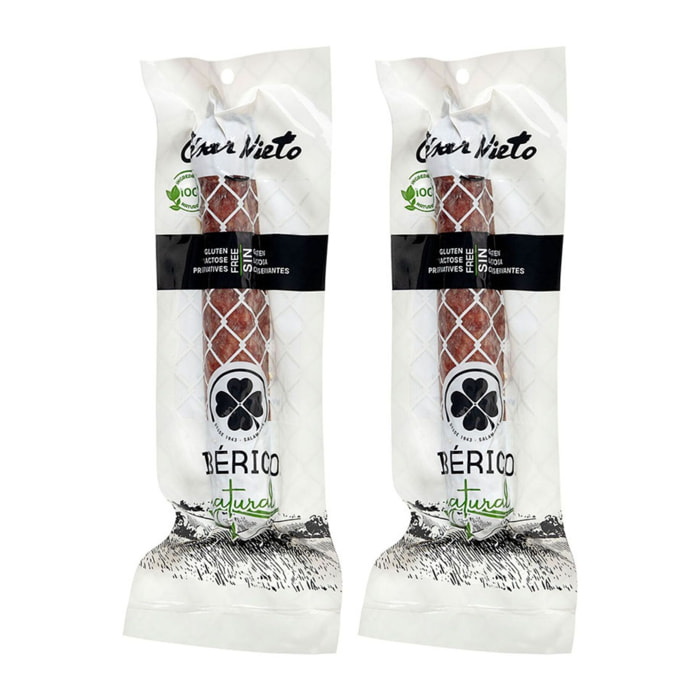 2 x Salchichón Vela Bellota Ibérica 100% Naturel - 2x200g - Espagne - César Nieto