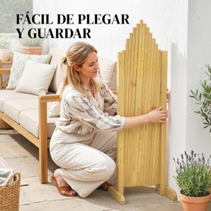 Set de 2 Paneles de Vallas de Jardín Exterior de Madera, Puertas de Jardín Exterior Extensibles, Vallas de Jardín para Decoración Terraza, Patio, 180x30x103 cm, Natural