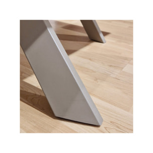 Table de repas extensible verre trempé piétement métal 160/240 cm - BOLTON