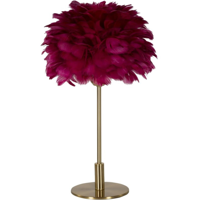 LAMPADA DA TAVOLO BALL FEATHER BORDEAUX CM Ø 30X50