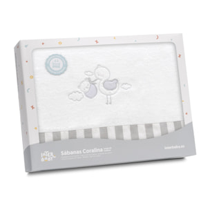 Triptico Coche Coralina Cigueña Oso Bco/Gris