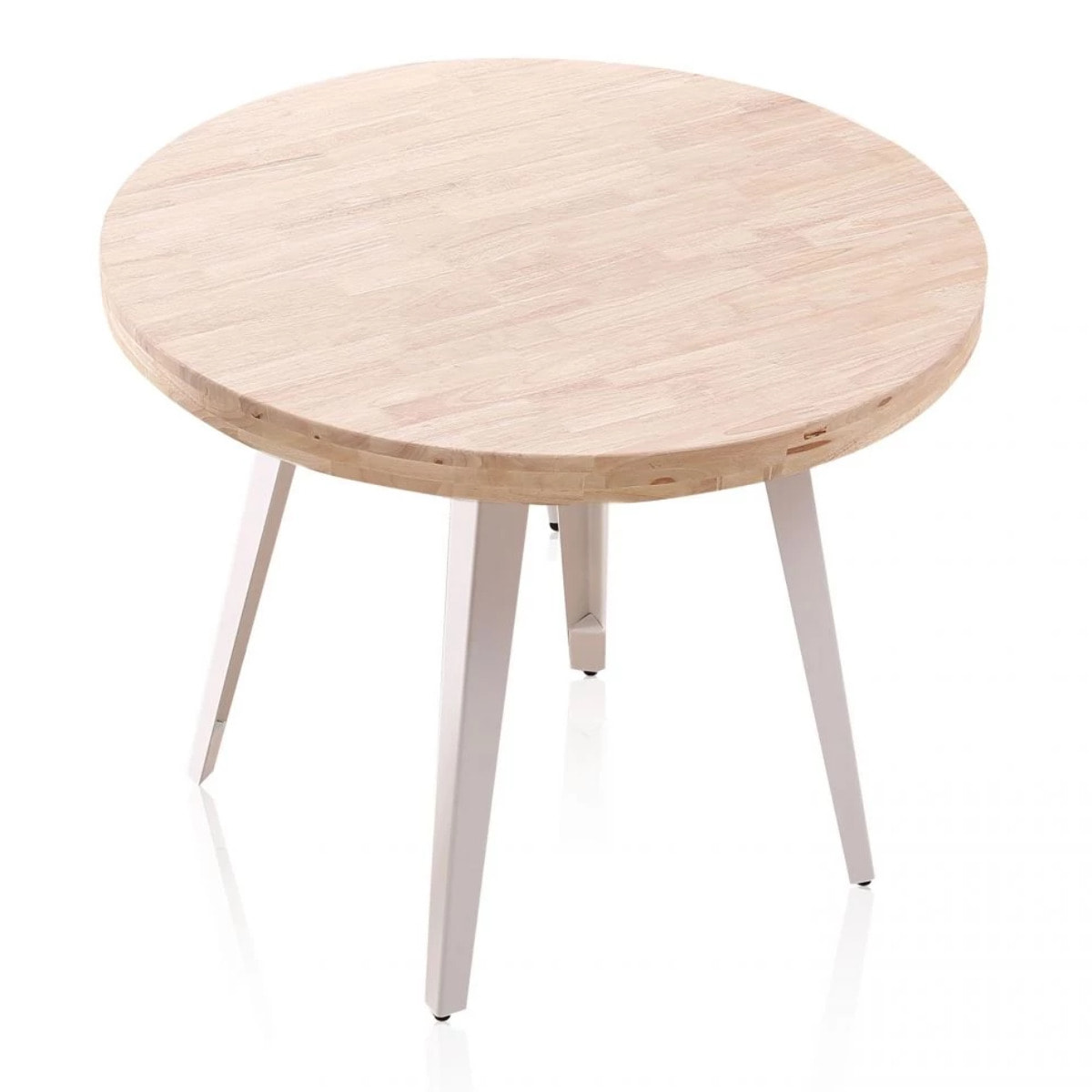 Mesa redonda fija Berg Roble - Blanco