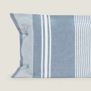 Funda almohada rayas azul Belton2 color azul 100% Algodón