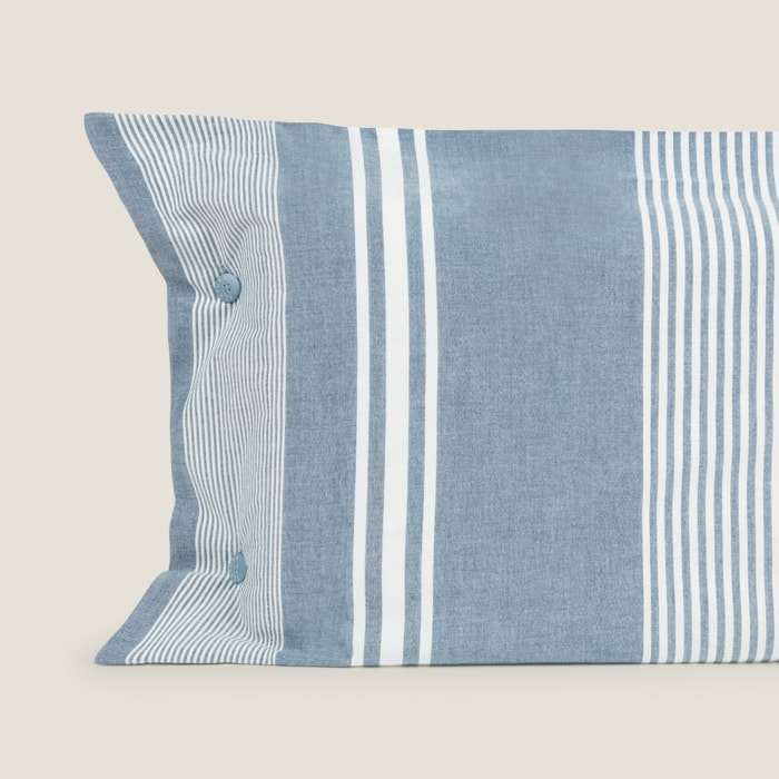 Funda almohada rayas azul Belton2 color azul 100% Algodón