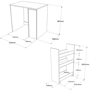 Mobile sottolavabo emile, Mobiletto da bagno, Contenitore porta lavabo, Armadio per lavandino, 94x60 h88 cm, Bianco