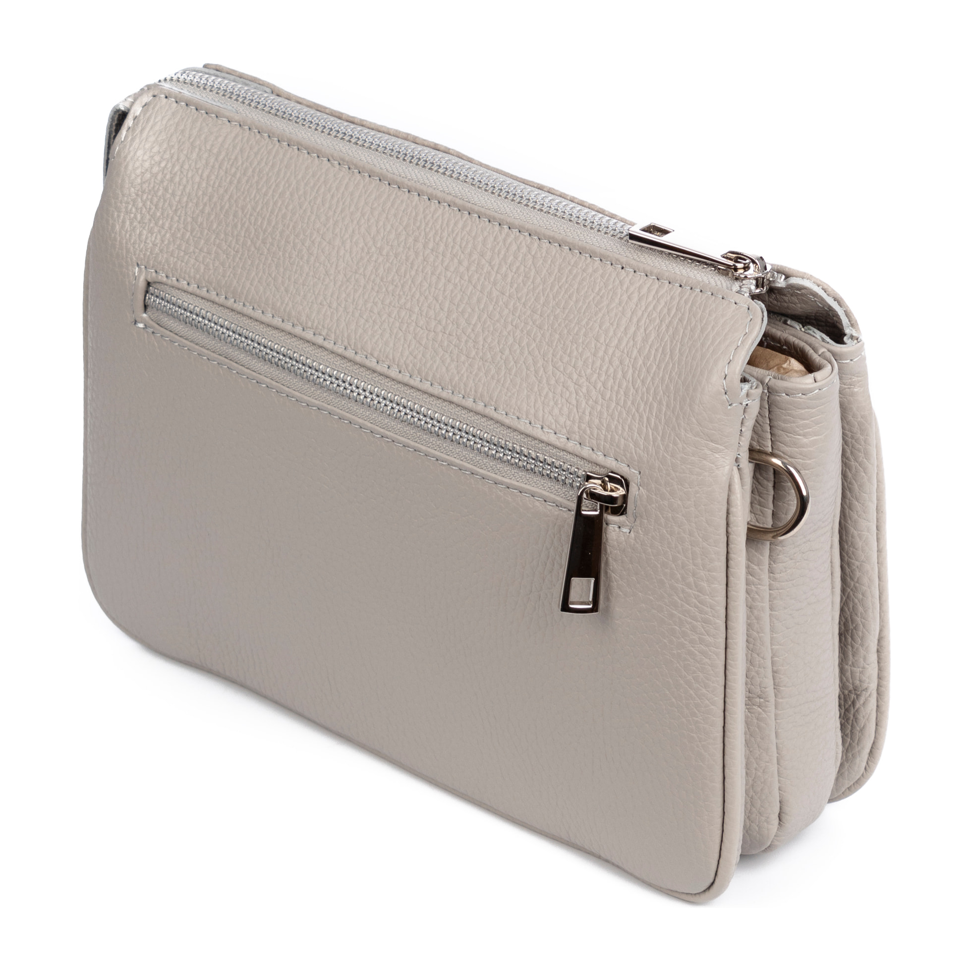 FIRENZE ARTEGIANI Borsa a tracolla dollaro in vera pelle con frontale inciso coccodrillo Made in Italy 25x14x18 Cm. Grigio