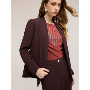Motivi - Blazer con collo a scialle - Marrone