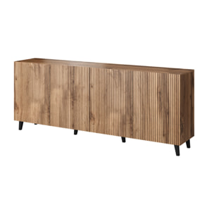 Come - buffet bas - effet bois - 4 portes - 200 cm - Bois