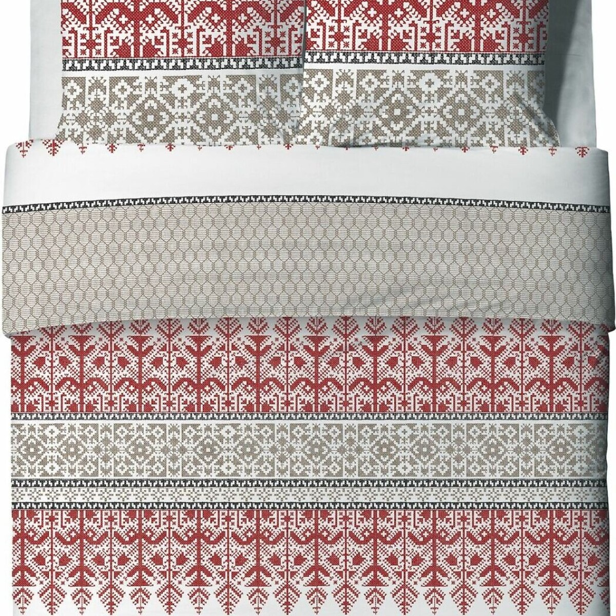 Parure Housse De Couette 3pcs avec Taies oreiller 100% coton 57fils Halti