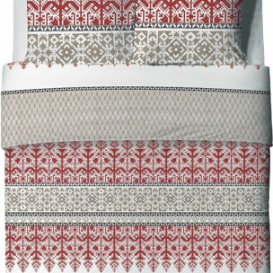 Parure Housse De Couette 3pcs avec Taies oreiller 100% coton 57fils Halti