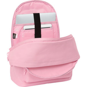 Mochila doble para portatil 15,6"+usb real madrid chica rosa