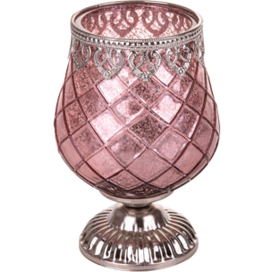 Porta tealight D.13 H20 - Pezzi 2 - Colore Rosa - 13x20Hx13cm - Bianchi Dino