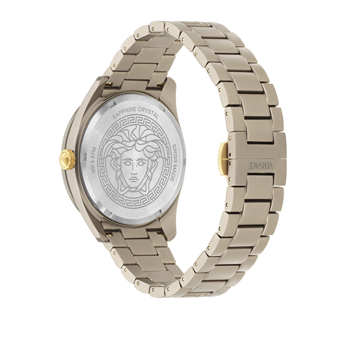 Versace Reloj Analógico De Cuarzo V-Dome Alluminium.timeles