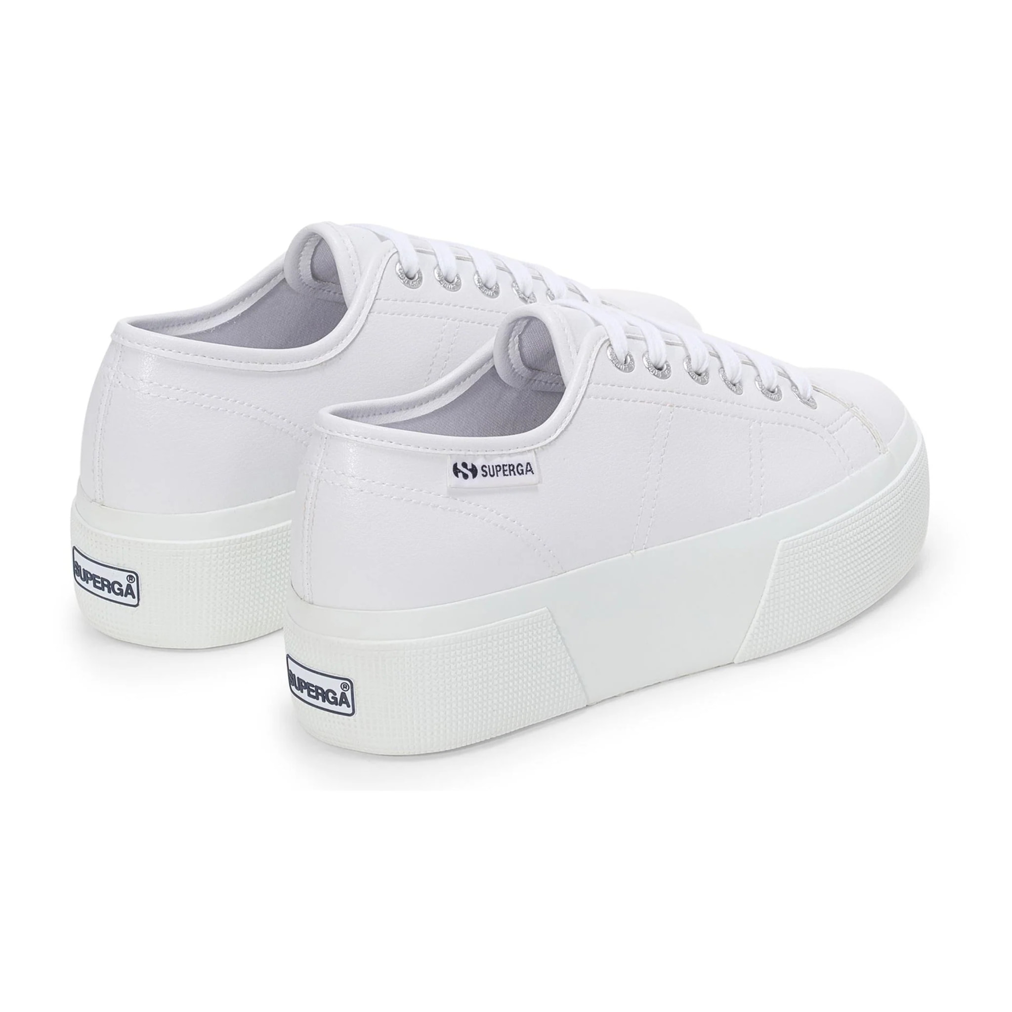 Superga - Zapatos de mujer Mujer Blanco - 3790 PLATFORM VEGAN TUMBLED MATERIAL LEGGERA