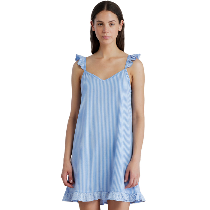 Camicia da notte donna in cotone bretellina little flower Noidinotte