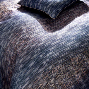 Taie d'oreiller satin de coton imprimé orange marine Mist nocturne