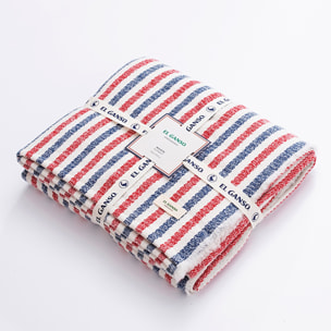 Manta de punto 140x190cm acrílico 340gr en hilo teñido cuadros el ganso