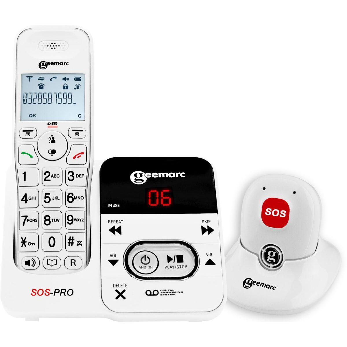 Geemarc Téléphone sans fil GEEMARC Amplidect 295 SOS Pro Blanc Veepee
