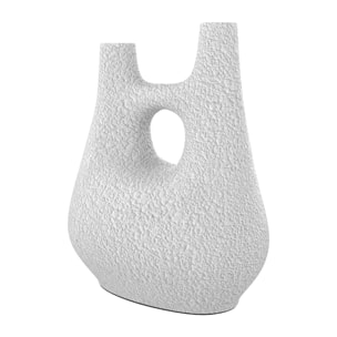 Vase décoratif blanc en terre cuite H42cm - Cruz