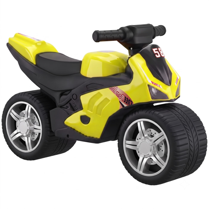 Draisienne moto de course larges roues effets sonores jaune vert
